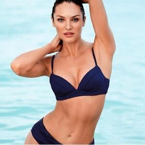 Victoria Secret The Angel Bikini Top Womens Black Push-up Bikini Top 34DDD